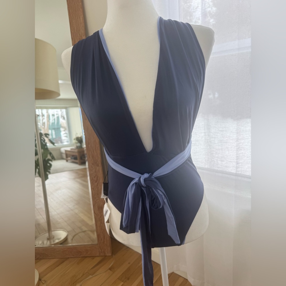 Chic Navy and Light Blue Swimsuit